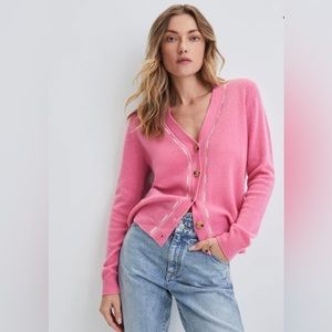 Veronica Beard ARTA 100% CASHMERE Pink Cardigan -Small